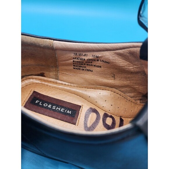 Mens Florsheim Imperial Slip On Dress Shoes Black Leather Size 10M - Picture 8 of 8